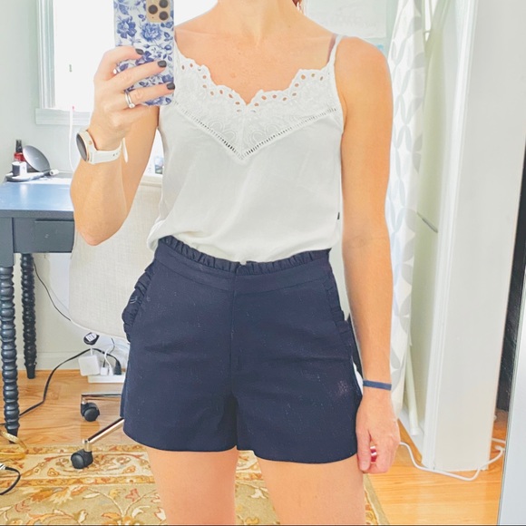 high waisted ruffle shorts